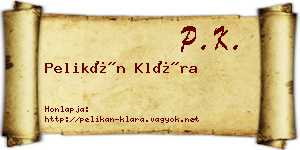 Pelikán Klára névjegykártya