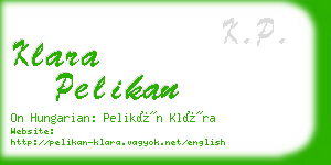 klara pelikan business card